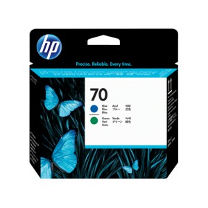 Tete d'impression HP Designjet 70 bleu et vert